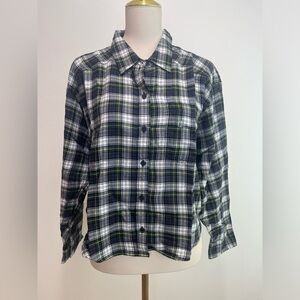 American Eagle NWT Plaid Button Down Shirt in Green/Blue Multi Color